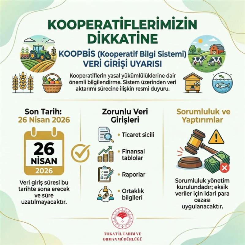 KOOPERATİFLERİMİZİN DİKKATİNE
