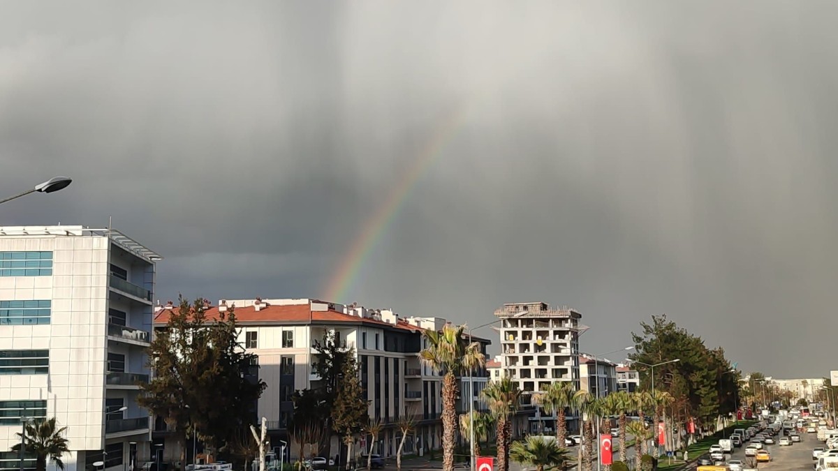 Adıyaman’da yağış sonrası gökkuşağı oluştu  - Videolu Haber